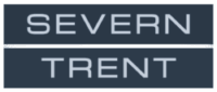 Enisca Browne - Severn Trent logo with the company name in large, light blue text on a dark background.